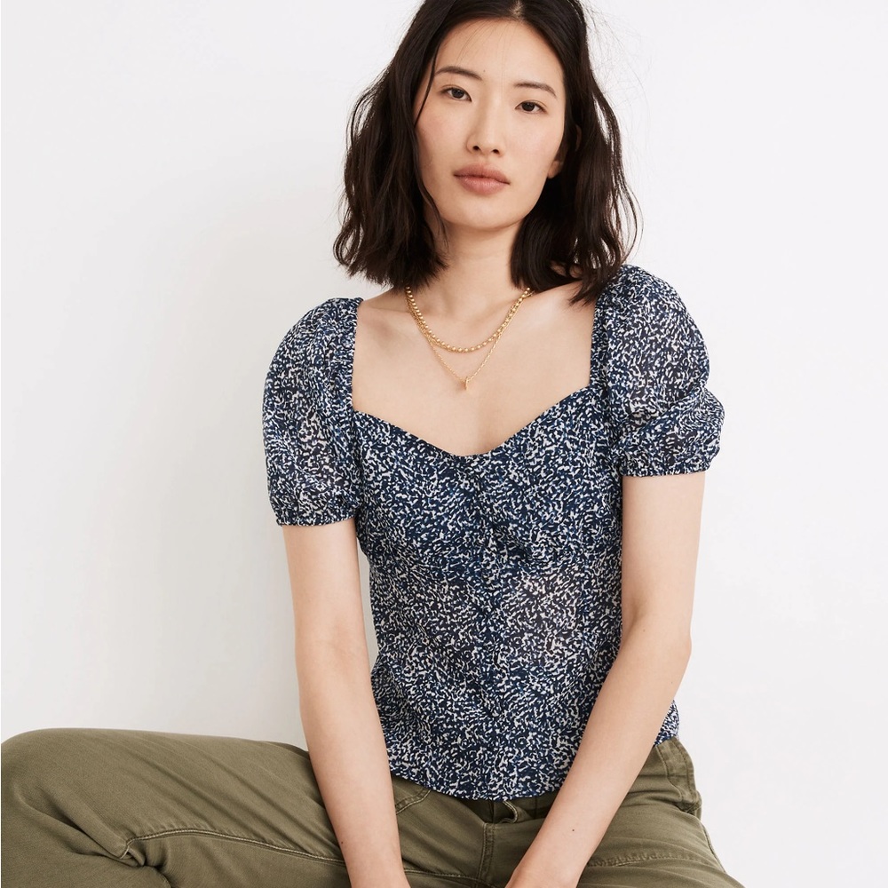 Madewell Sweetheart Top in Bengali Blockprint Size 4 New With Tags